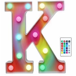 Amazon Multicolor LED Letter K Wall or Desk Decor
